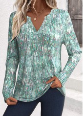 Sage Green plus size,Dazzle Colorful plus size,ROTITA Plus Size Sage Green Dazzle Colorful Print T Shirt