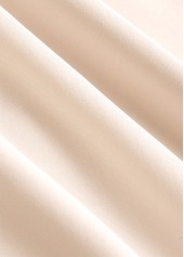 Beige tops,Plain Color tops,ROTITA Embroidery Beige Split Neck Long Sleeve Blouse