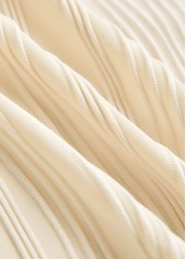 Beige swimwear,Plain Color swimwear,ROTITA Eyelet Beige Tie Jacquard Bikini Set