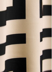 Light Coffee swimwear,Geometric swimwear,ROTITA Ruffle Light Coffee Geometric Print Tankini Top