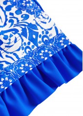 Royal Blue swimwear,Tribal swimwear,ROTITA Frill Royal Blue Tribal Print Bikini Set