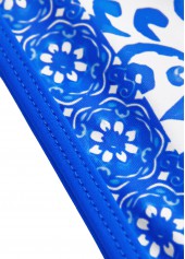 Royal Blue swimwear,Tribal swimwear,ROTITA Frill Royal Blue Tribal Print Bikini Set