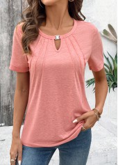 Rotita – T-Shirt mit Rundhalsausschnitt und kurzen Ärmeln in Rosa