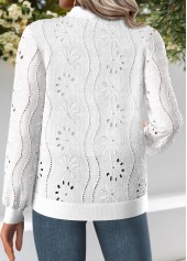 White plus size,Plain Color plus size,ROTITA Plus Size Jacquard White Stand Collar Track Jacket