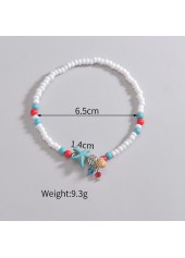 White jewelry,Plastic Detail Elastic White Color Anklet