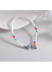 White jewelry,Plastic Detail Elastic White Color Anklet