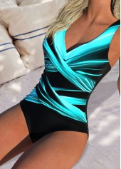 Cyan swimwear,Ombre swimwear,ROTITA Criss Cross Cyan Ombre One Piece Swimwear