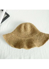 Light Coffee accessories,Plain Color accessories,Light Coffee Color Straw Bucket Hat
