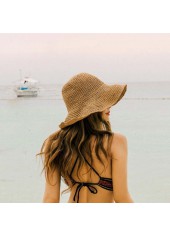 Light Coffee accessories,Plain Color accessories,Light Coffee Color Straw Bucket Hat