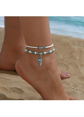 weißes rundes Fußkettchen aus Polyresin