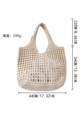 Beige accessories,Plain Color accessories,Beige Polyester Material Open Shoulder Bag