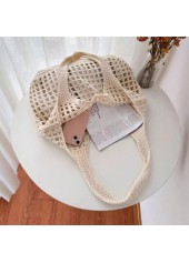 Beige accessories,Plain Color accessories,Beige Polyester Material Open Shoulder Bag