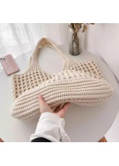 Beige accessories,Plain Color accessories,Beige Polyester Material Open Shoulder Bag