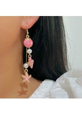 Dusty Pink jewelry,Shell Dusty Pink Color Pearl Earrings