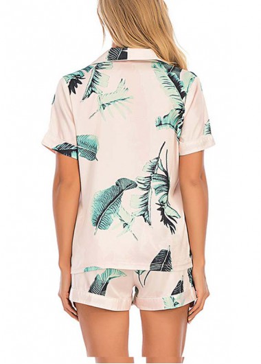 Multi Color loungewear,Plants loungewear,Tropical Plants Print Multi Color Lounge Top and Shorts