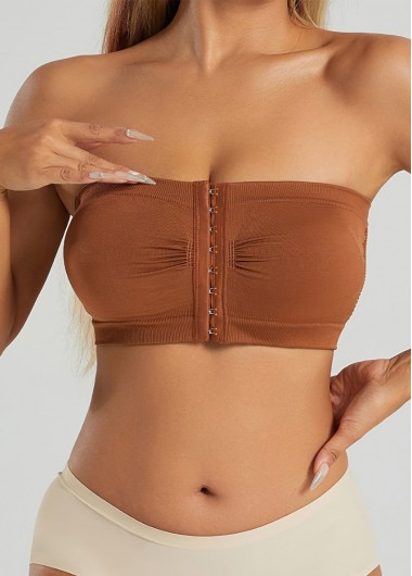 Terracotta intimates,Plain Color intimates,Adjustable Design Bandeau Terracotta Color Bra