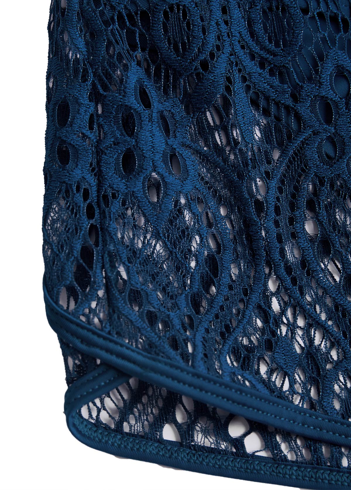 Peacock Blue swimwear,Plain Color swimwear,ROTITA Surplice Lace Peacock Blue Bikini Set