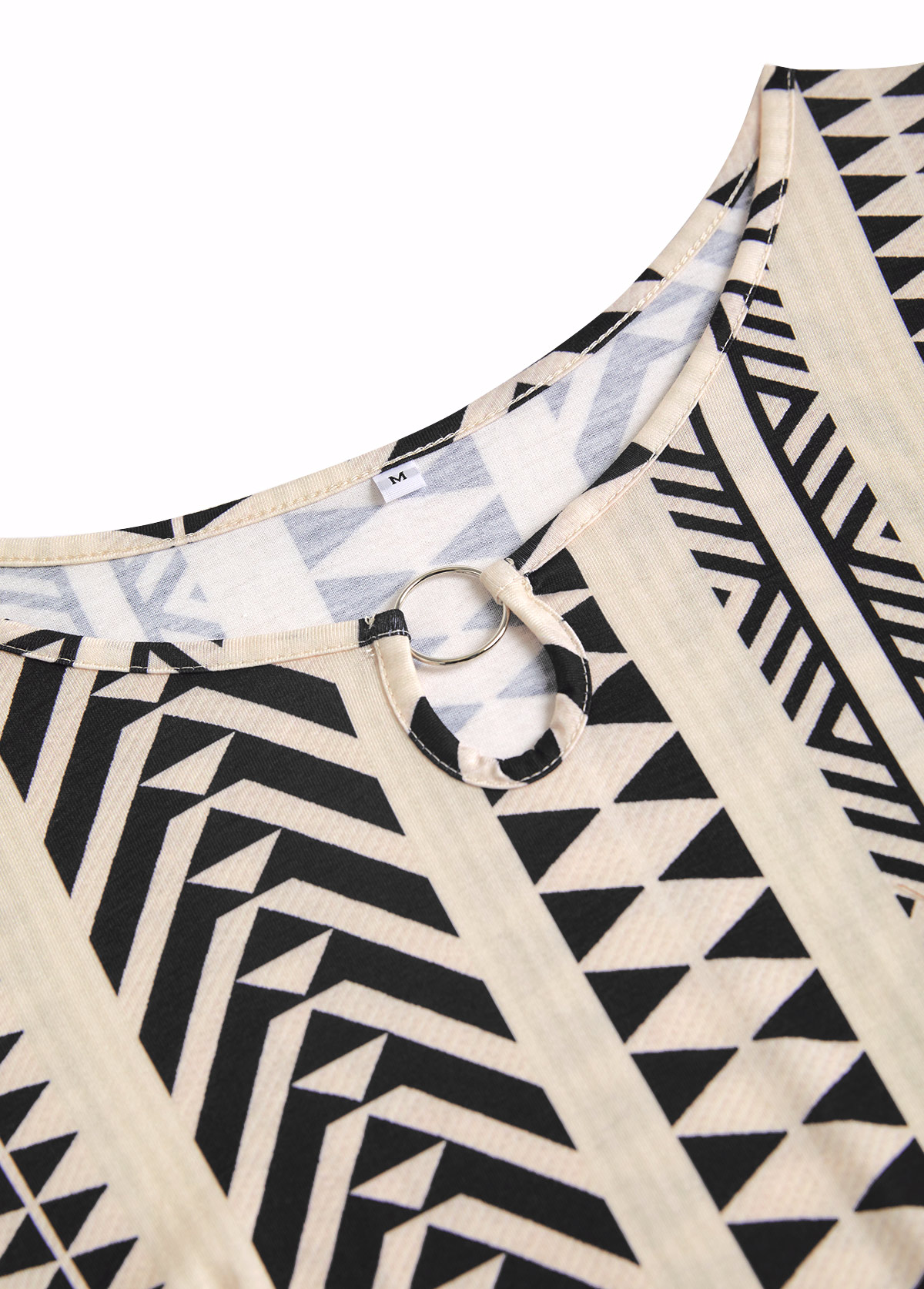 Light Camel dresses,Black dresses,Striped dresses,Geometric dresses,Everyday dresses,Casual dresses,ROTITA Circular Ring Striped Light Camel A Line Sleeveless Dress