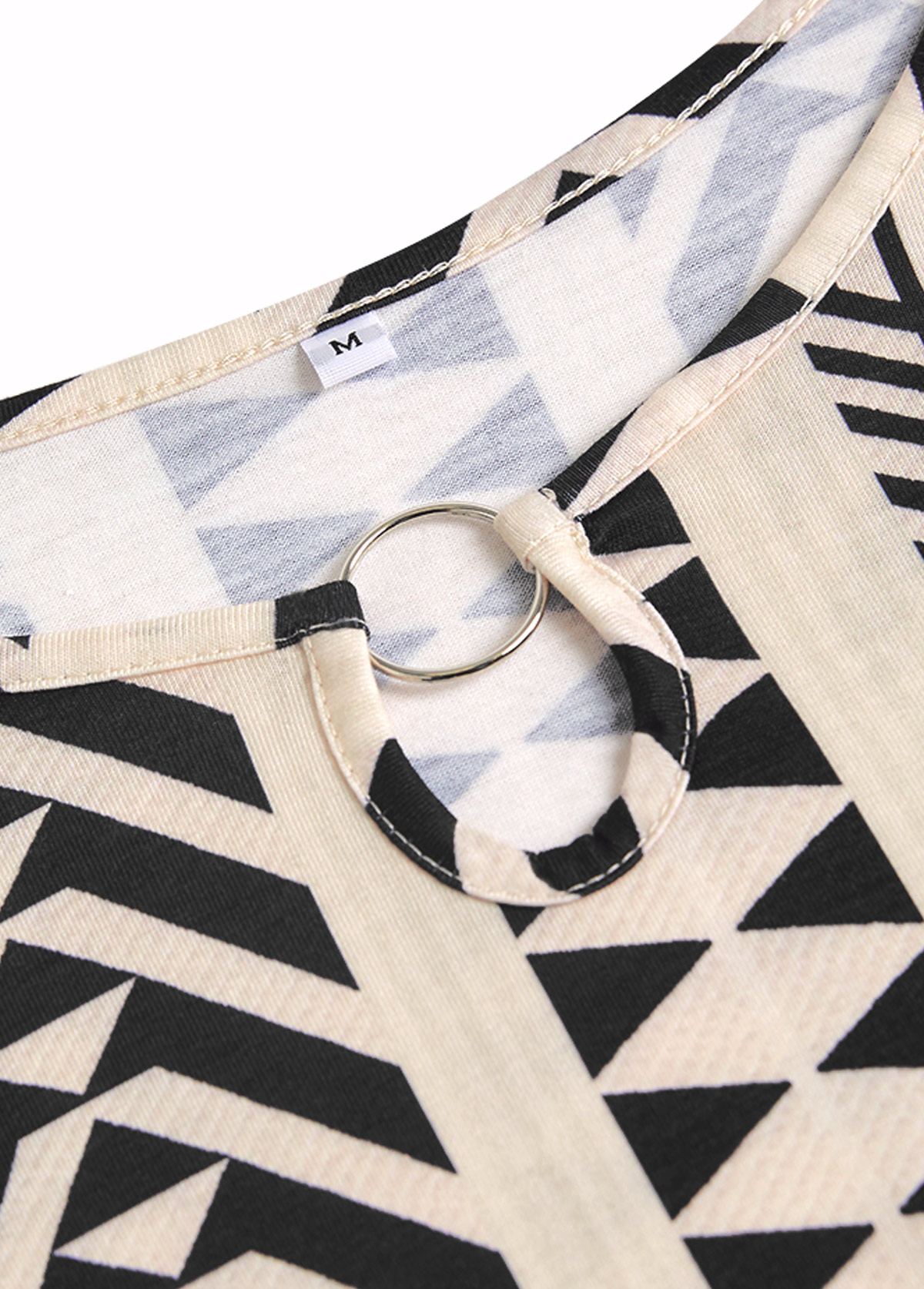 Light Camel dresses,Black dresses,Striped dresses,Geometric dresses,Everyday dresses,Casual dresses,ROTITA Circular Ring Striped Light Camel A Line Sleeveless Dress