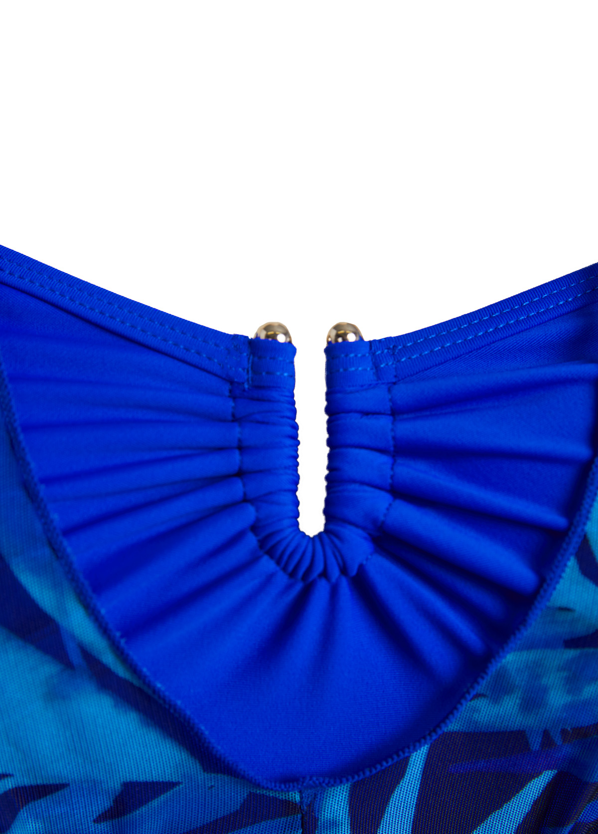 Royal Blue swimwear,Plants swimwear,ROTITA Patchwork Royal Blue Tropical Plants Print Tankini Set