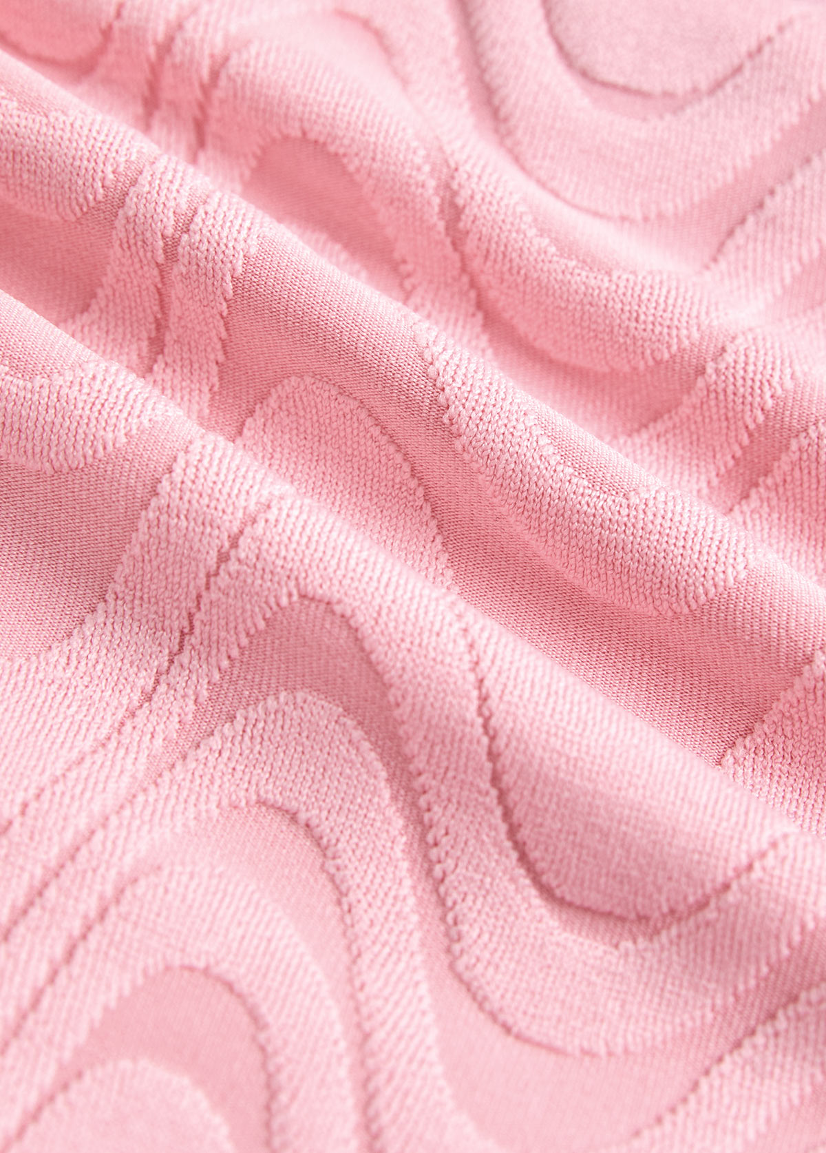 Light Pink swimwear,Contrast Color swimwear,ROTITA Contrast Binding Light Pink Jacquard Bikini Set