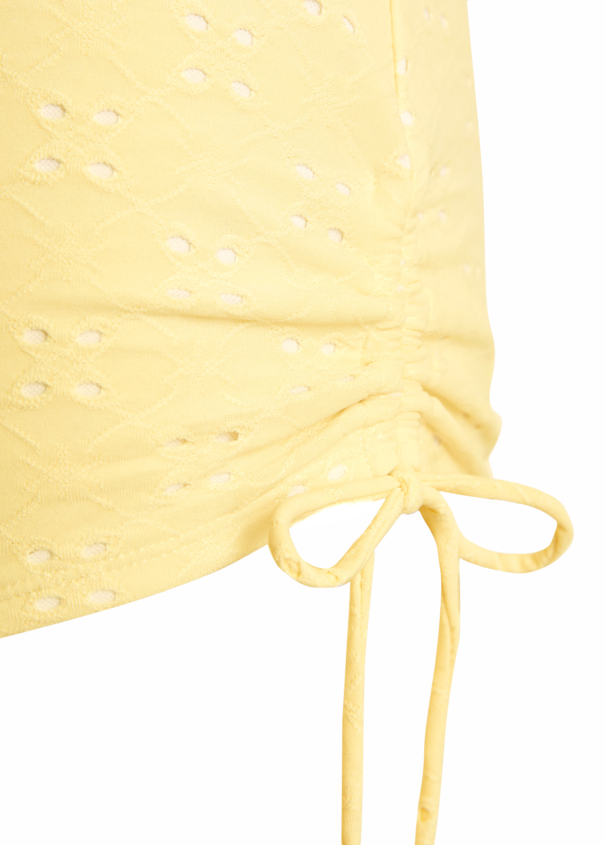 Yellow swimwear,Plain Color swimwear,ROTITA Jacquard Detail Bandeau Yellow Tankini Set