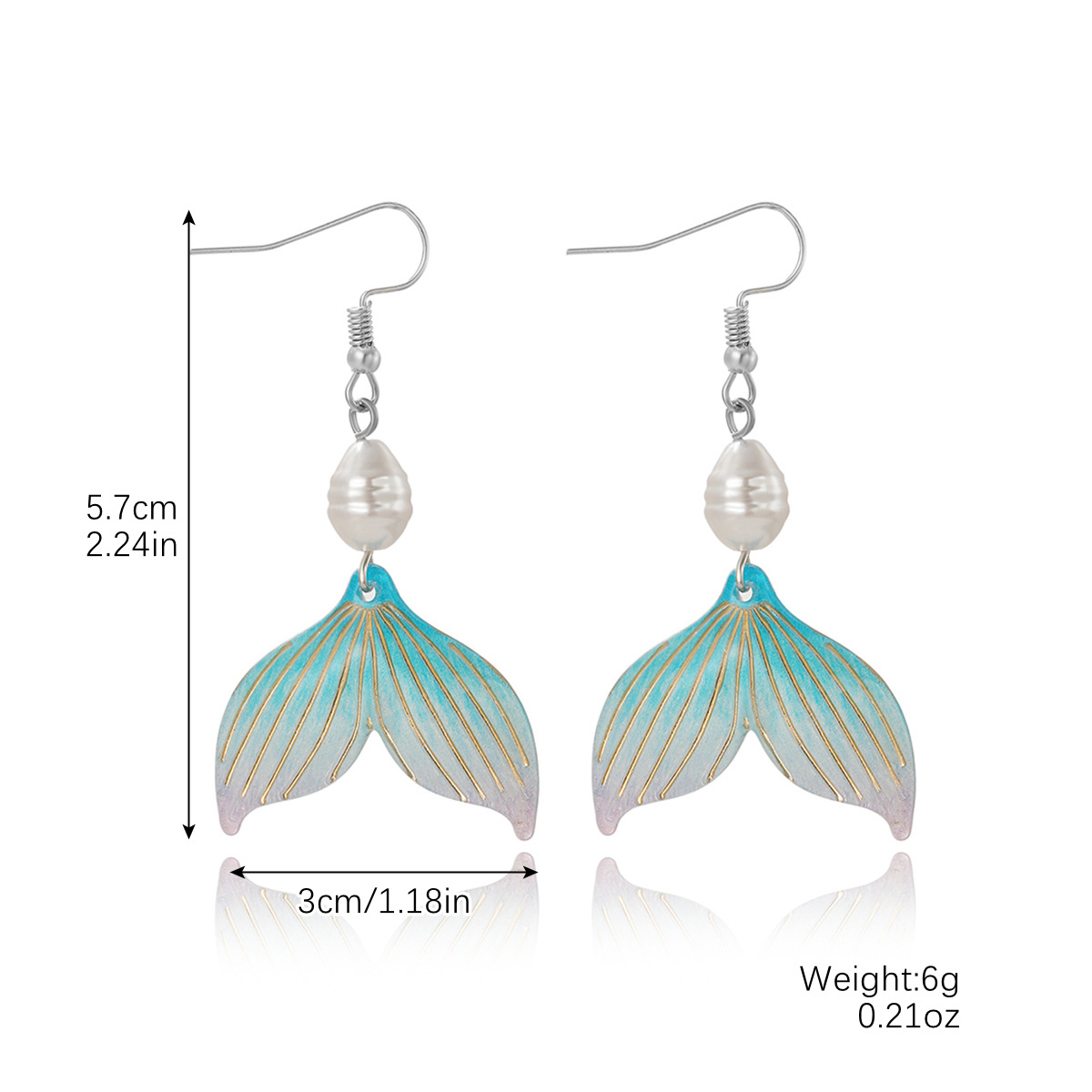 boucles d'oreilles design perle couleur vert menthe