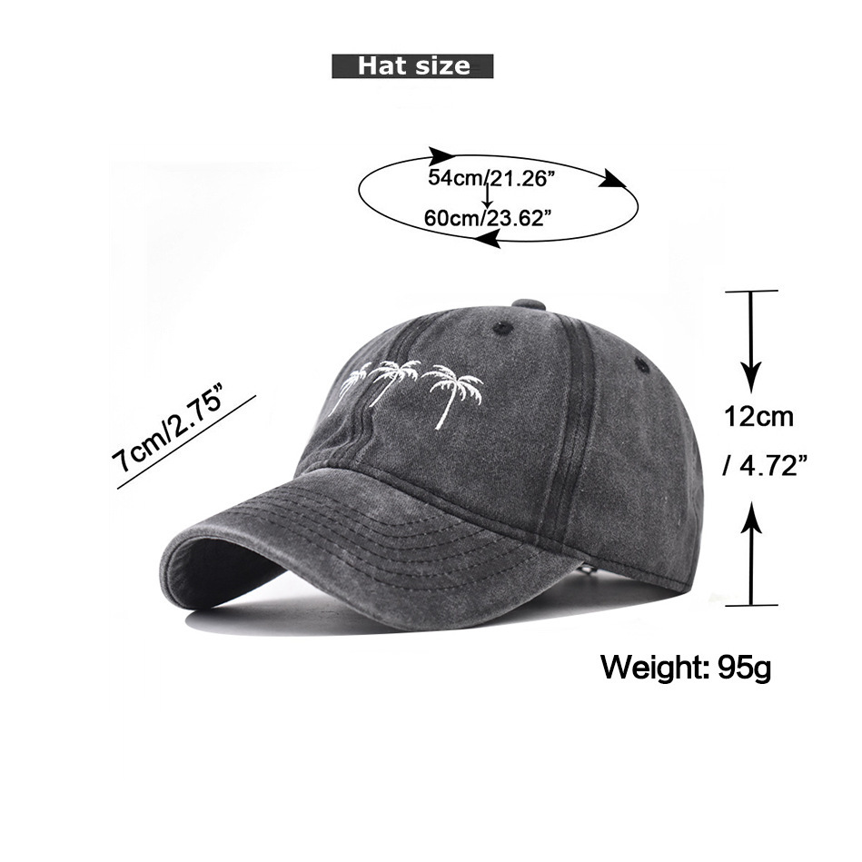Dark Grey Marl accessories,Plants accessories,Tropical Plants Print Dark Grey Marl Hat Baseball Cap