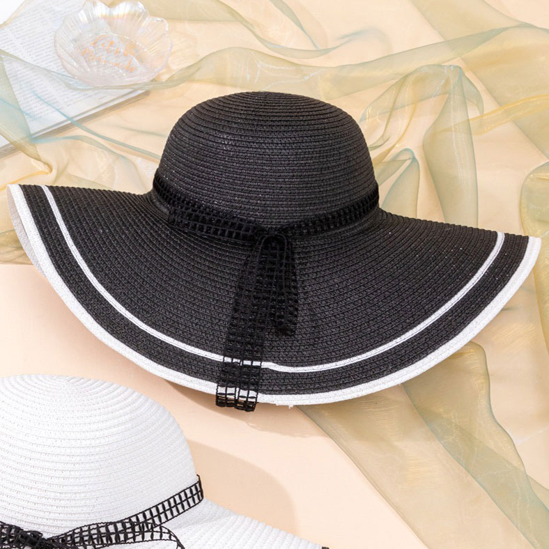 Black accessories,Contrast Color accessories,Bow Detail Black Color Visor Hat