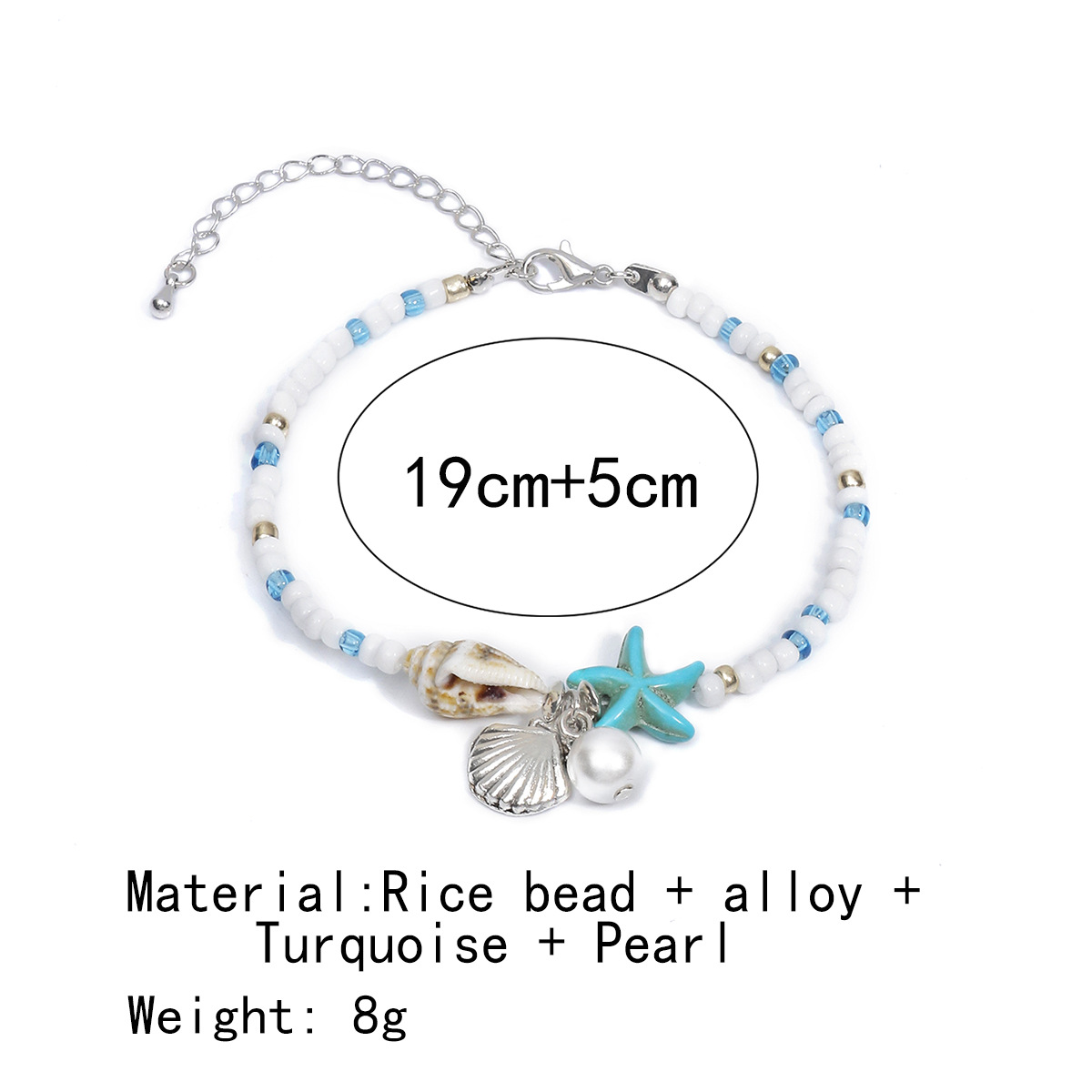 White jewelry,Shell Alloy Detail White Color Bracelet