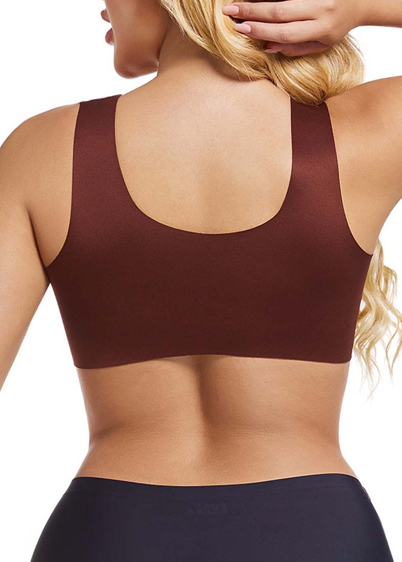 Dark Coffee intimates,Plain Color intimates,Dark Coffee V Neck Push-up Bra