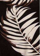 Black dresses,Plants dresses,Vacation dresses,Vacation dresses,Tummy Coverage Tropical Plants Print Black Short Dress