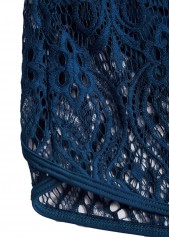 Peacock Blue swimwear,Plain Color swimwear,ROTITA Surplice Lace Peacock Blue Bikini Set