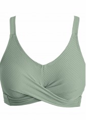 Sage Green swimwear,Plants swimwear,ROTITA Criss Cross Sage Green Tropical Plants Print Bikini Set