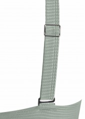 Sage Green swimwear,Plants swimwear,ROTITA Criss Cross Sage Green Tropical Plants Print Bikini Set