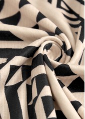 Light Camel dresses,Black dresses,Striped dresses,Geometric dresses,Everyday dresses,Casual dresses,ROTITA Circular Ring Striped Light Camel A Line Sleeveless Dress