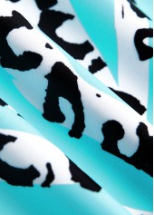 Cyan swimwear,Animal Print swimwear,ROTITA Ruffle Cyan Animal Print Tankini Set