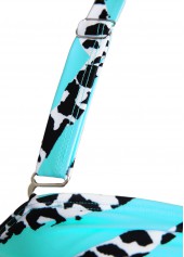 Cyan swimwear,Animal Print swimwear,ROTITA Ruffle Cyan Animal Print Tankini Set