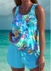 ensemble tankini à imprimé vie marine cyan rotita tie