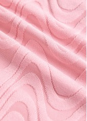 Light Pink swimwear,Contrast Color swimwear,ROTITA Contrast Binding Light Pink Jacquard Bikini Set