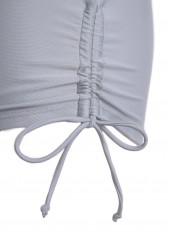 Grey swimwear,Striped swimwear,Geometric swimwear,ROTITA Criss Cross Grey Striped Tankini Set