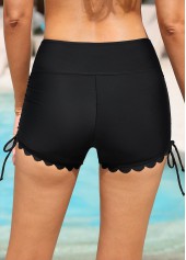 short de bain froncé taille haute noir rotita