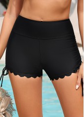 short de bain froncé taille haute noir rotita