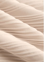 Beige swimwear,Plain Color swimwear,ROTITA Tie Beige High Waisted Bikini Set