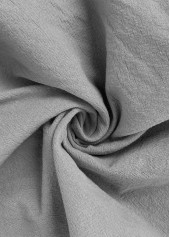 Light Grey bottoms,Plain Color bottoms,Drawstring Light Grey Straight Leg Elastic Waist Pants