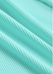 Mint Green swimwear,Plain Color swimwear,ROTITA Square Neck Jacquard Mint Green One Piece Swimdress