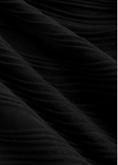 Black swimwear,Plain Color swimwear,ROTITA Jacquard Black Tie One Piece Swimdress