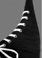 Black swimwear,Plain Color swimwear,ROTITA Jacquard Black Tie One Piece Swimdress