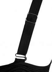 Black swimwear,Plain Color swimwear,ROTITA Jacquard Black Tie One Piece Swimdress