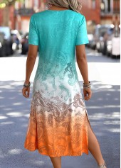 Multi Color dresses,Tribal dresses,Everyday dresses,Casual dresses,ROTITA Split Tribal Print Multi Color A Line Dress